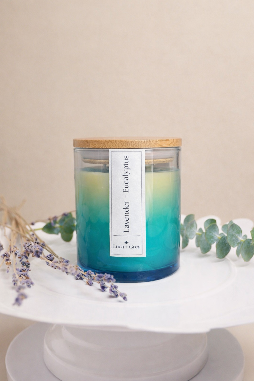 Lavender + Eucalyptus Beeswax Candle