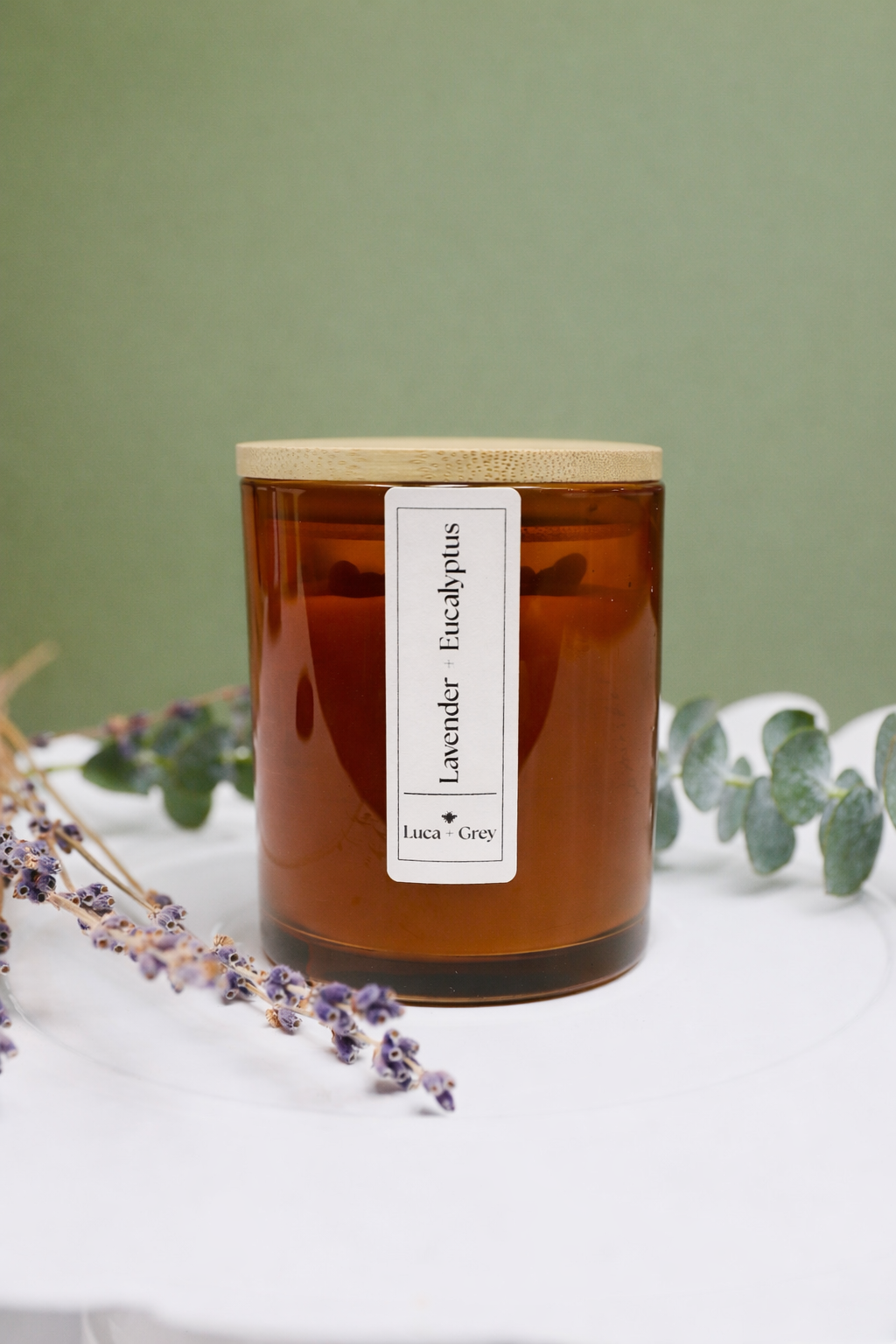 Lavender + Eucalyptus Beeswax Candle