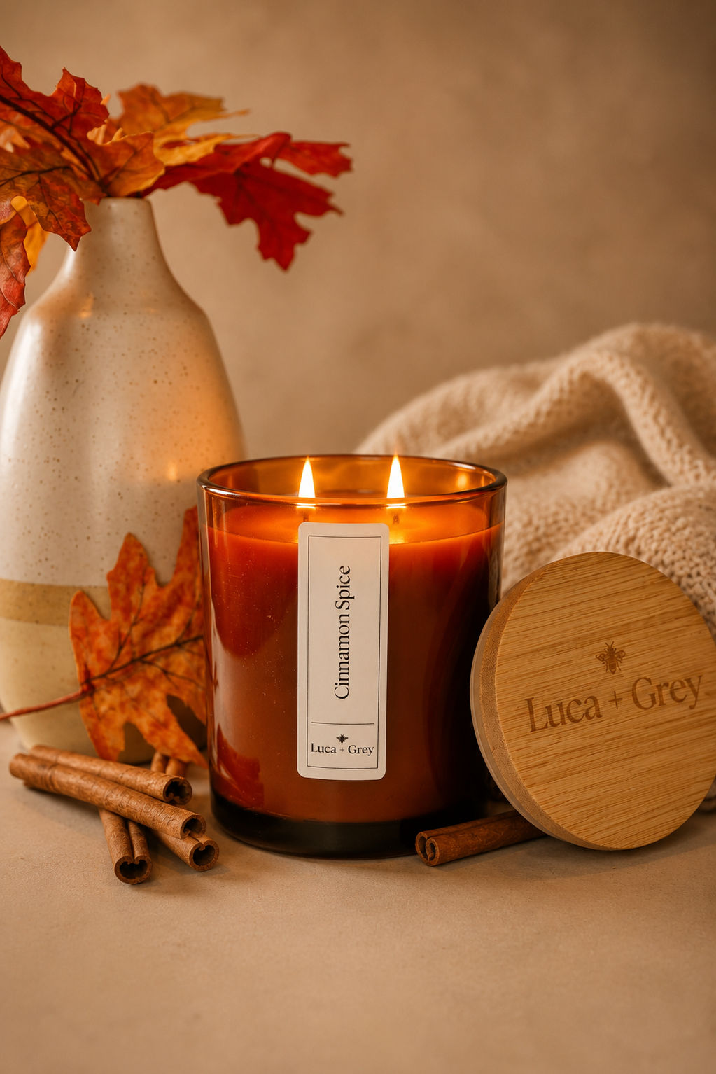 Cinnamon + Spice Beeswax Candle