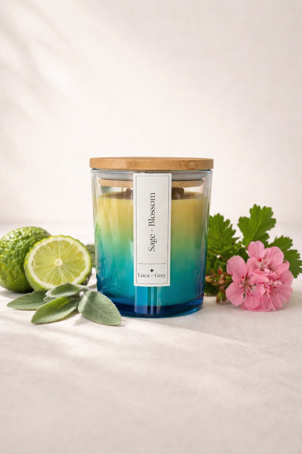 Sage + Blossom Beeswax Candle