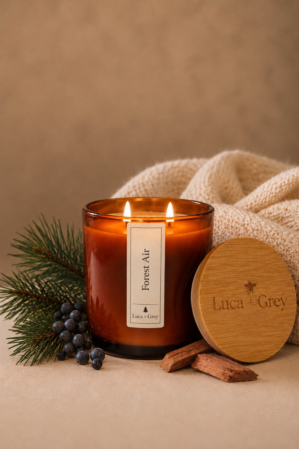 Forest Air Beeswax Candle