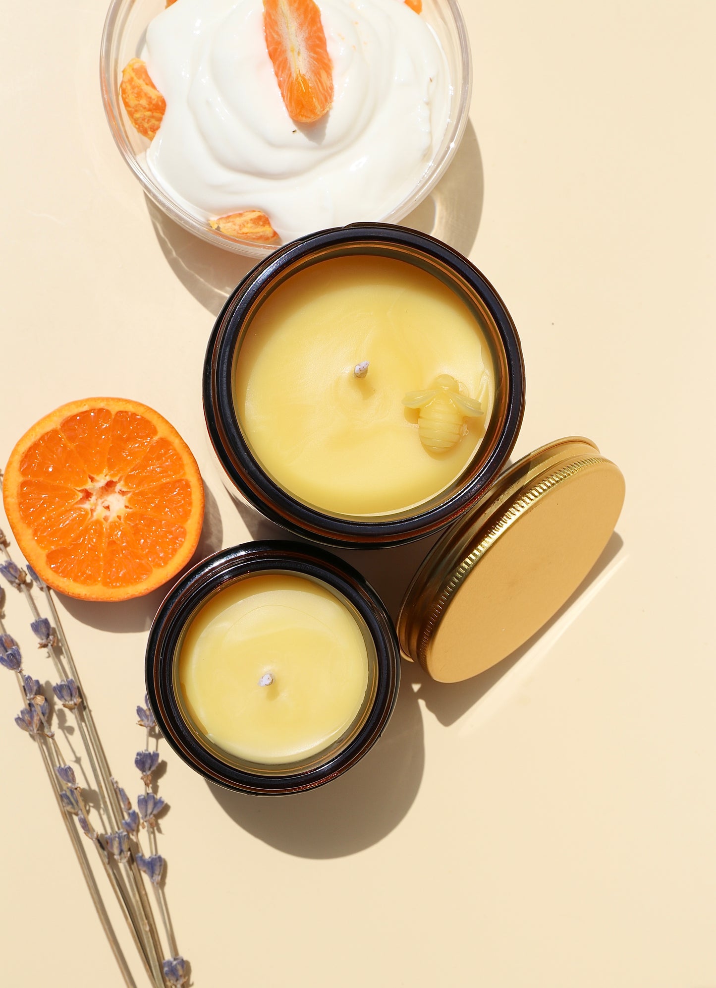 Oranges + Cream Beeswax Candle - Seconds