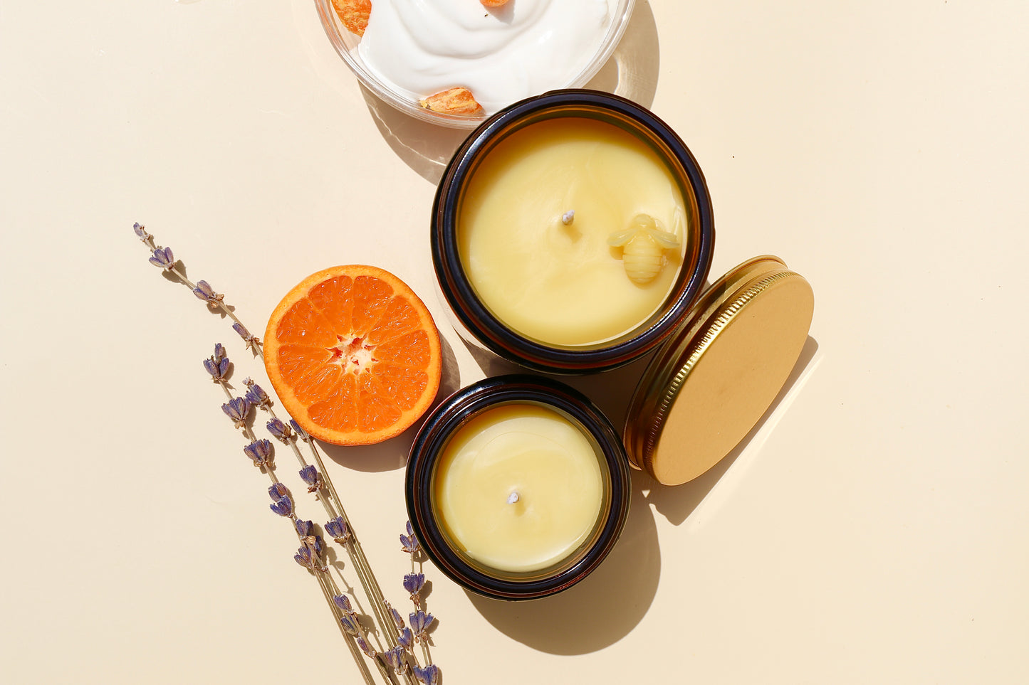 Oranges + Cream Beeswax Candle (Blood Orange + Lavender + Vanilla)