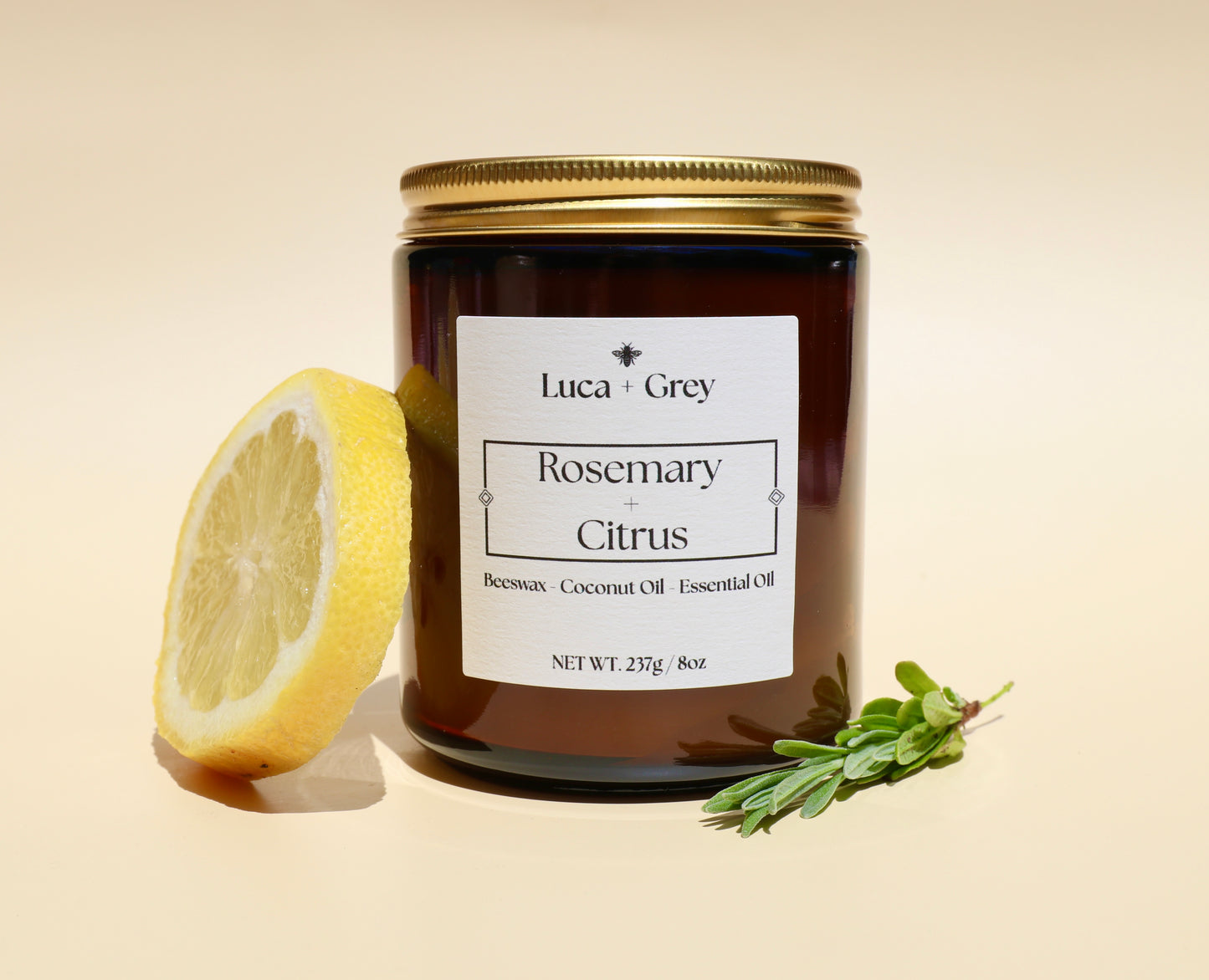 Rosemary + Citrus Beeswax Candle