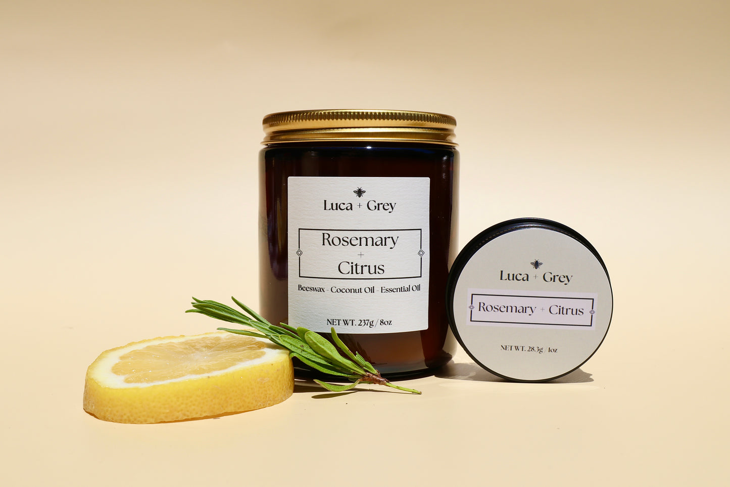 Rosemary + Citrus Beeswax Candle