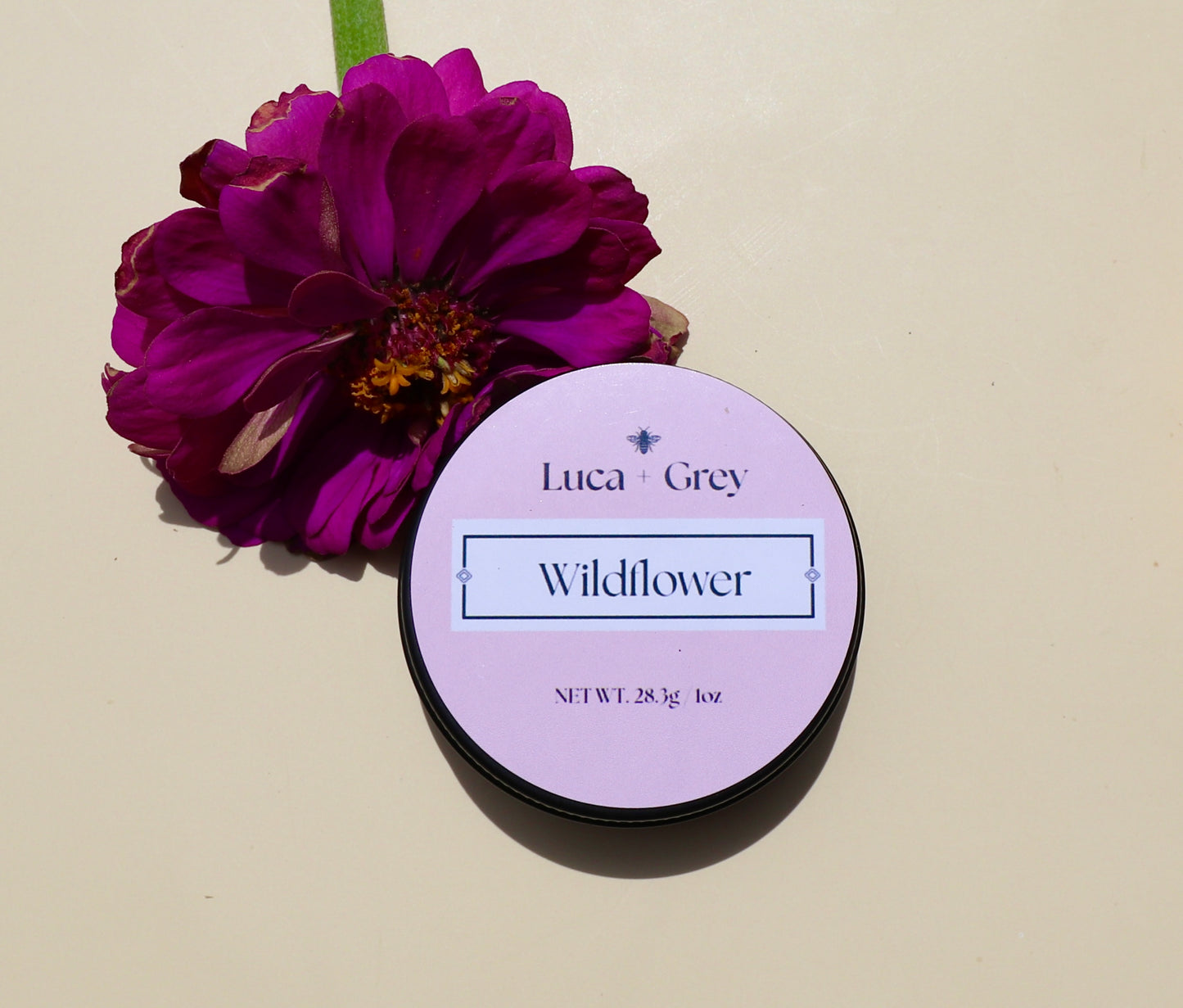 Wildflower Beeswax Candle (Geranium + Lavender + Lemongrass)