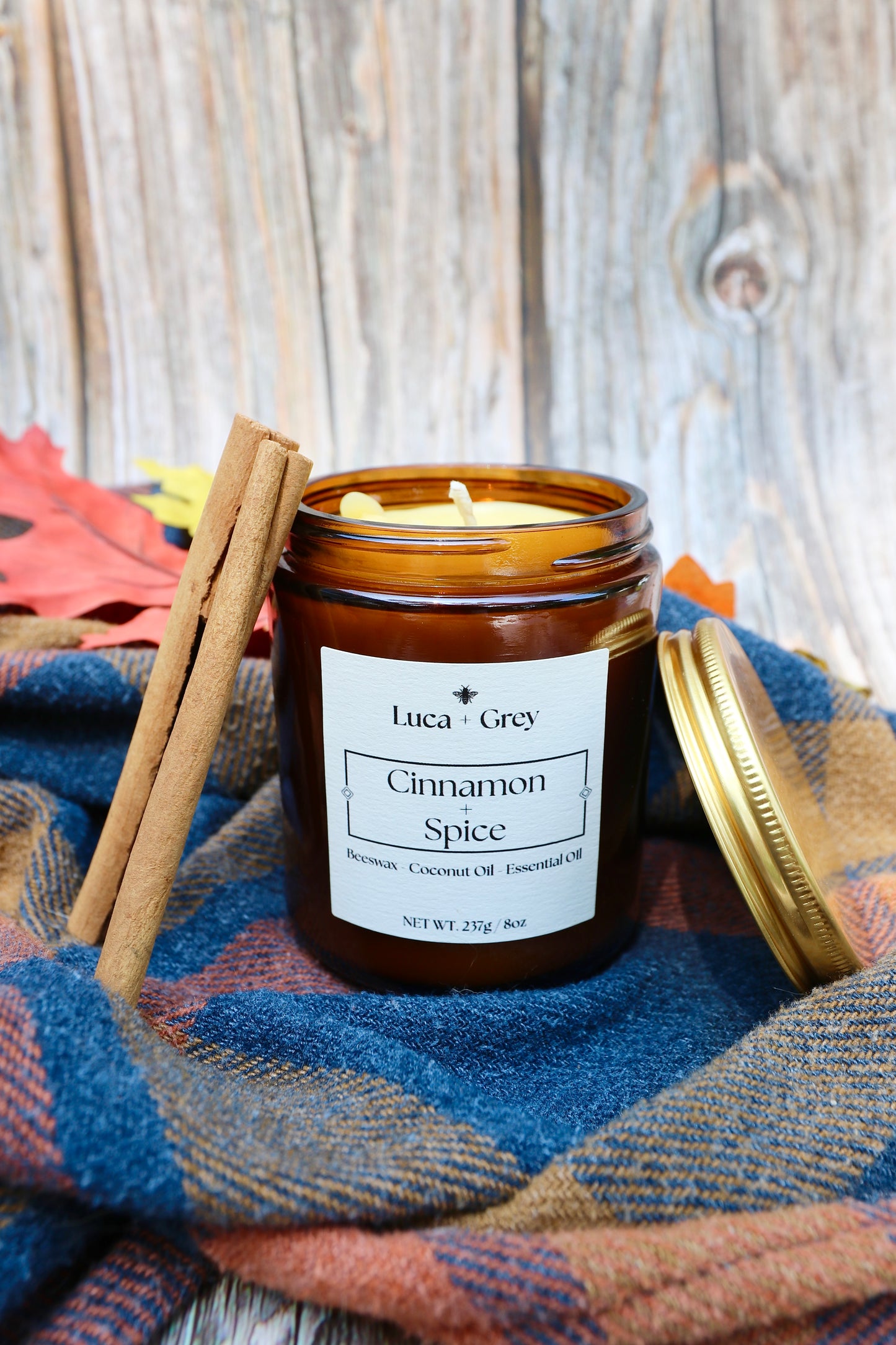 Cinnamon + Spice Beeswax Candle {Fall Collection}