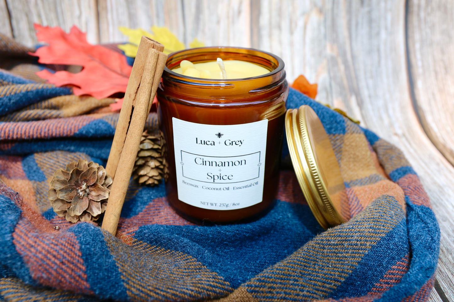 Cinnamon + Spice Beeswax Candle {Fall Collection}