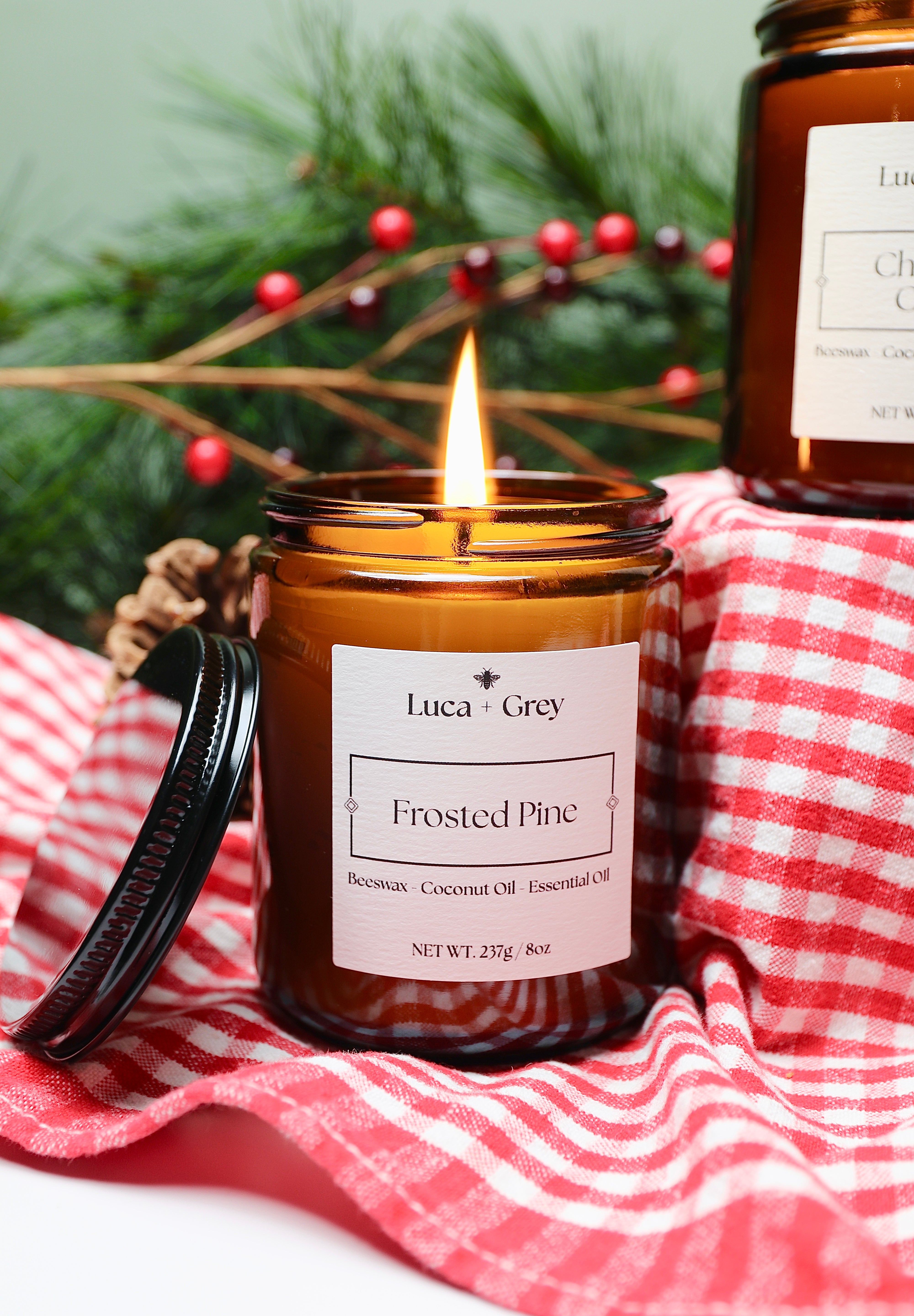 Frosted Pine Beeswax Candle