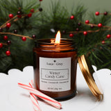 Winter Candy Cane Beeswax Candle