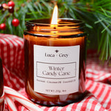 Winter Candy Cane Beeswax Candle