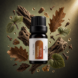 Luca + Grey styled essential oil hero: Autumn Woods Essential Oil Blend (2026-05-01 varied-gradient-v2)