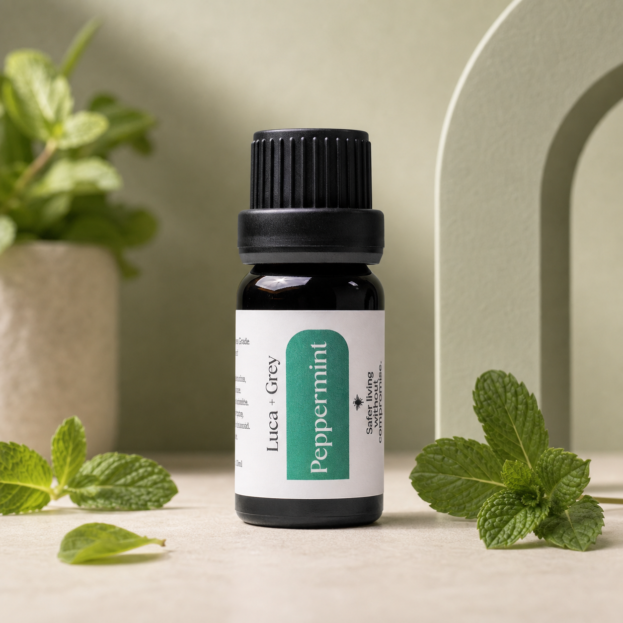 Luca + Grey PDP essential oil image: Peppermint Essential Oil - scent story (2026-05-22)
