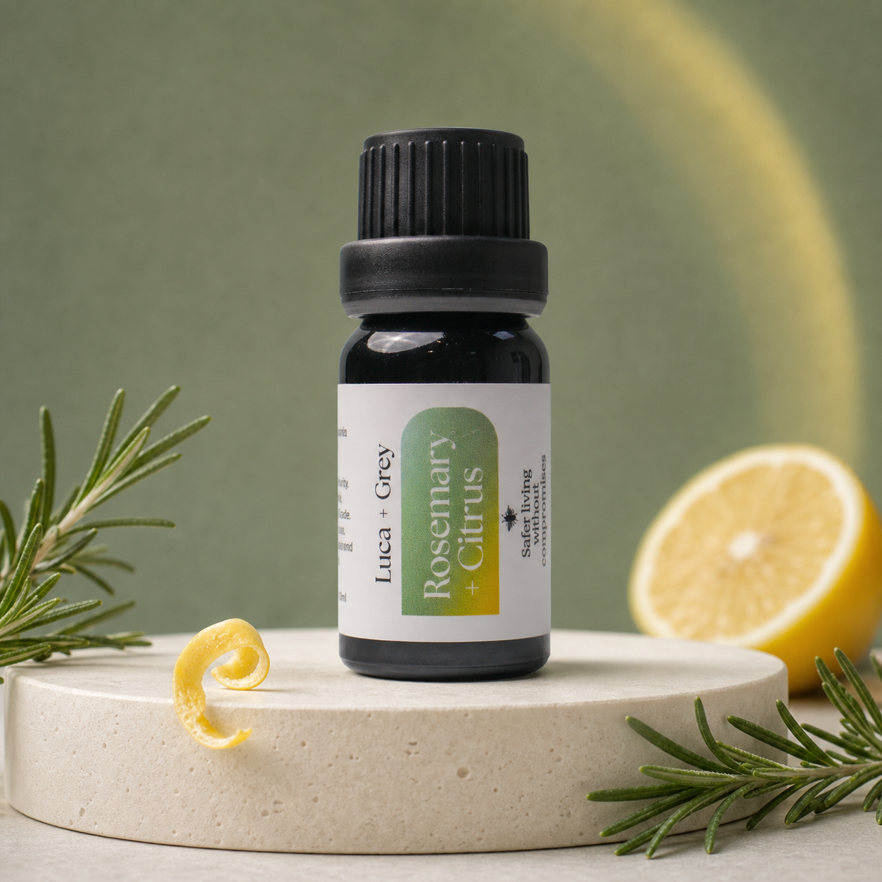 Luca + Grey PDP essential oil image: Rosemary + Citrus  Essential Oil Blend - scent story (2026-05-22)