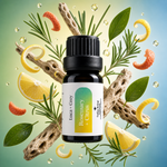 Luca + Grey styled essential oil hero: Rosemary + Citrus  Essential Oil Blend (2026-05-01 label-fix-v3)