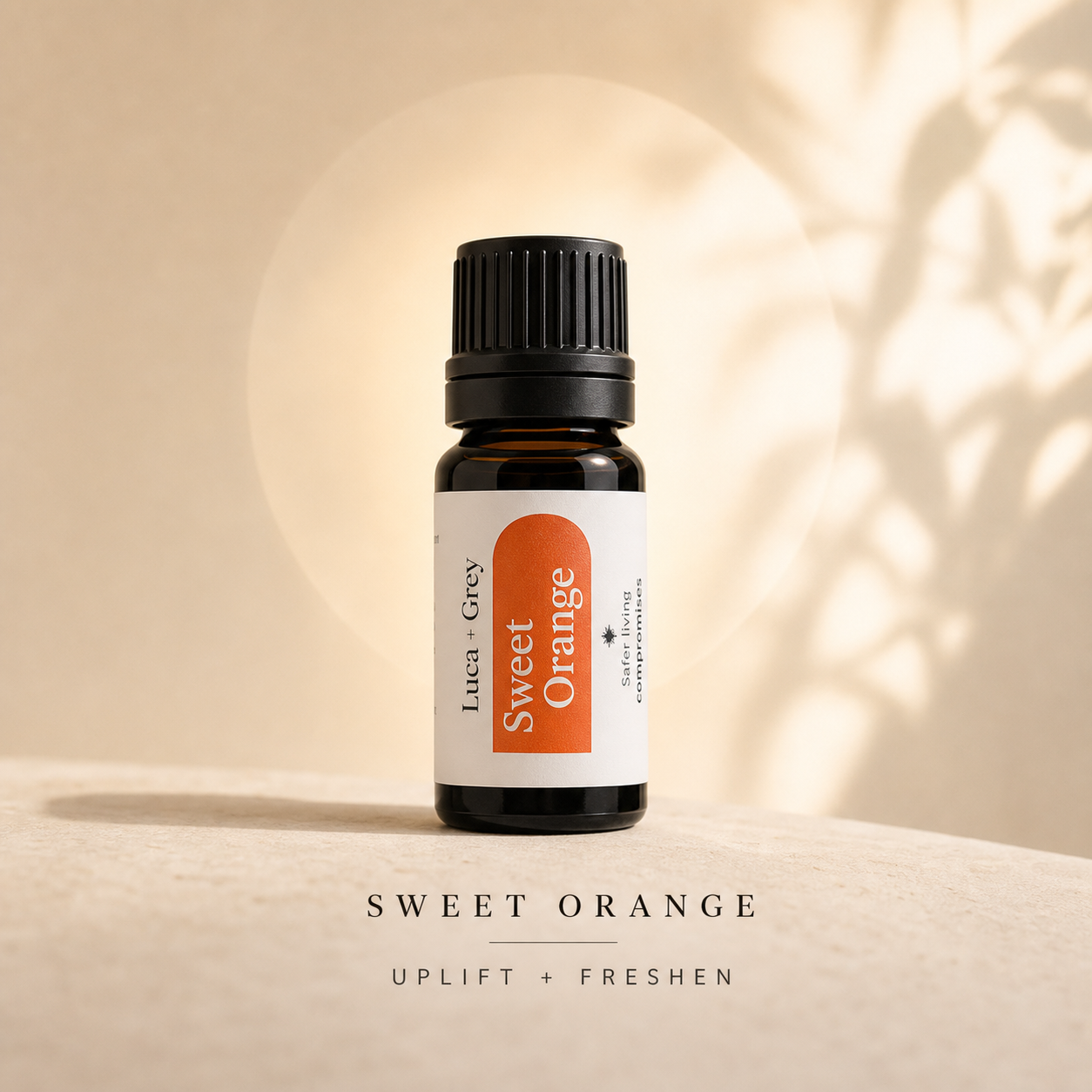 Sweet Orange benefit graphic - Uplift + Freshen - Aromatherapy Starter Pack