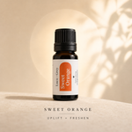 Sweet Orange benefit graphic - Uplift + Freshen - Aromatherapy Starter Pack